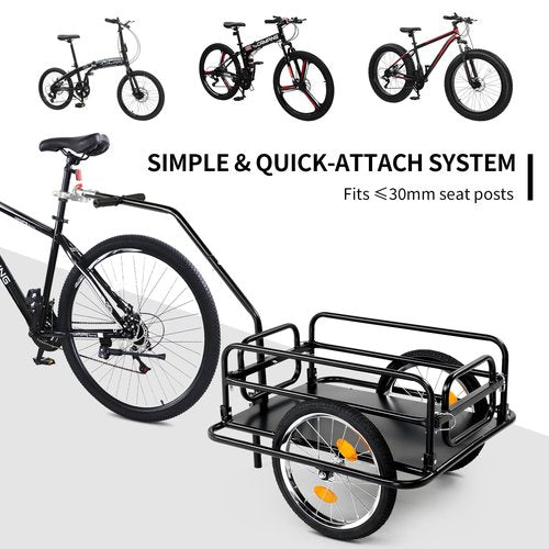 Ktaxon Foldable Bike Trailer, Bicycle Trailer with Unmatched Load Capacity, 16 Inch Pneumatic Tire, Universal Coupler, Foldable Frame and Safe Reflectors Design