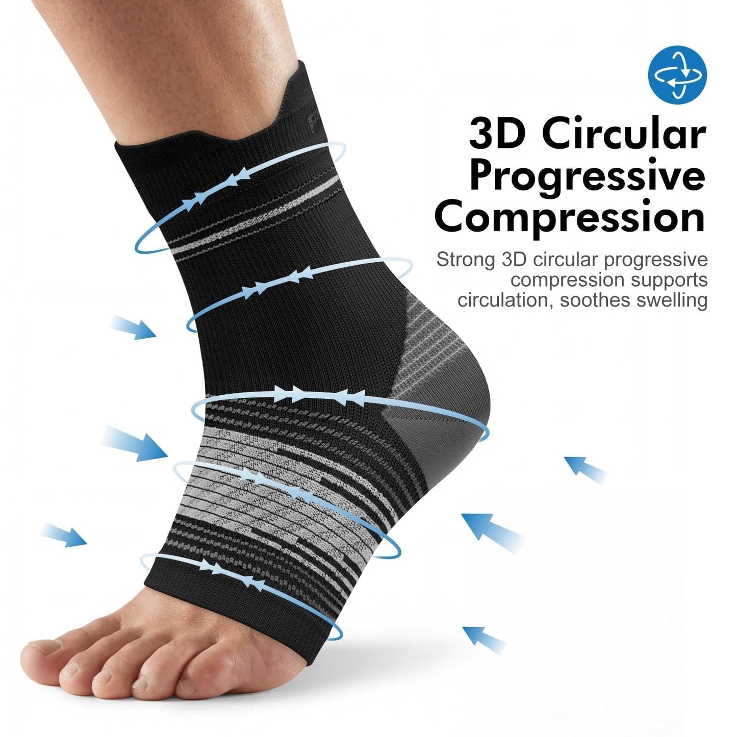 6 Pairs Plantar Fasciitis Socks for Men & Women, Ankle Brace Compression Socks with Arch Support for Achilles Tendonitis, Heel Pain, Swelling & Arthritis Relief, Black, XX-Large