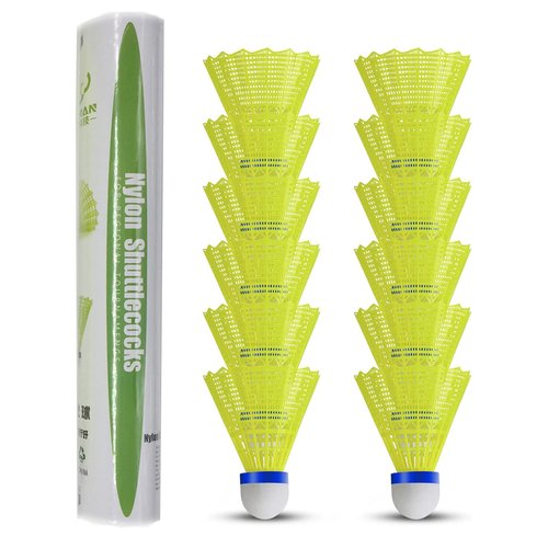 ZHENAN Badminton Birdies,12 Pack Nylon Badminton Shuttlecocks-Hight Speed Batting Training Practice Birdie Ball for Indoor and Outdoor Sports Matches,Highly Stable & Durable Shuttle Balls