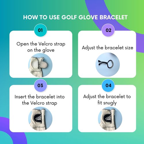 LAMIBEE Pack of 2 Golf Glove Bead Stroke Counter, 10 Stainless Steel Beads Score Counter for Gloves, Stroke Count Resizable Easy to Adjust Golf Round Scoring Tracker Accessory (Black)