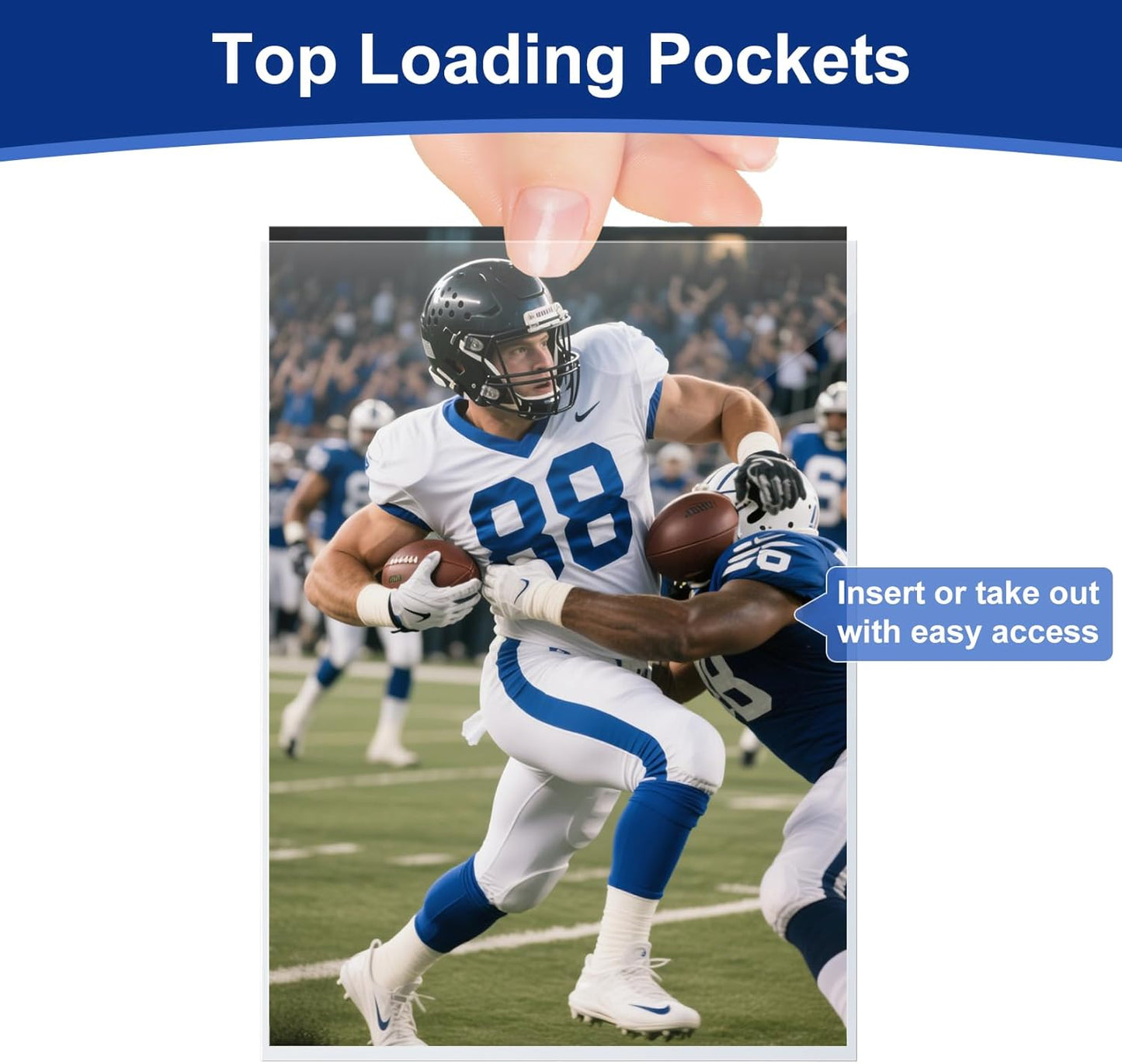 100 Pcs Soft Trading Card Sleeves, Top Loading Sleeves for Standard Cards 2.5" X 3.5"，Ultra-Clear Card Protector for Baseball Cards