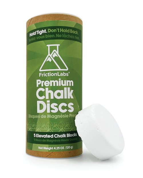 Friction Labs Chalk Discs - Premium Gym Chalk Blocks for Rock Climbing, Weight Lifting, Gymnastics, & Bowling - Moisture Absorbing Gym Chalk- 5 Individual 0.85oz Block Chalk Discs