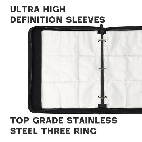 Trading Card Binder 9-Pocket with Handle, Red and Black, Join My Team Design 900 Pockets (Black, 900)