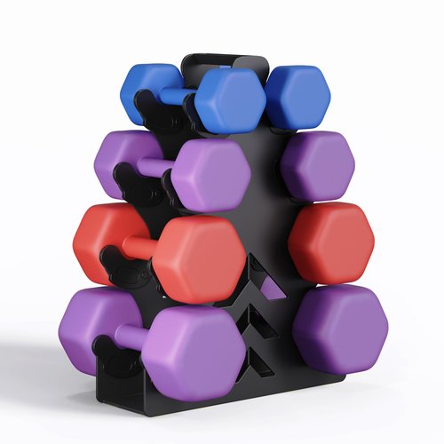 Lovind Dumbbell Rack Stand Only,No Install Needed Small Weight Rack with Dumbell Protector Edge,Compact A-Frame Dumbbell Holder,For Home Gym Workout
