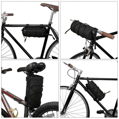 SCORYULE 2.5L Bike Handlebar Bag, Waterproof Bicycle Accessories, Bike Frame Front Pouch with Zipper and Shoulder Strap