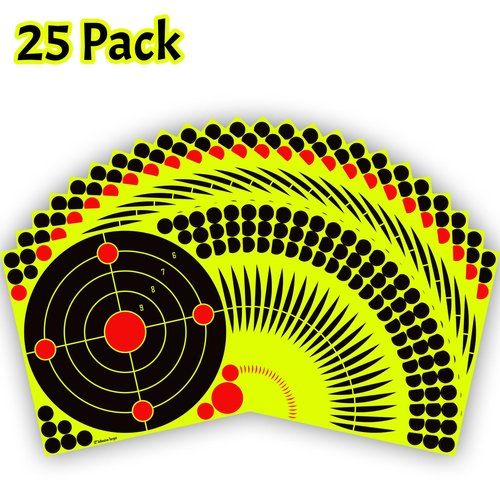 LikeLety 25 Pack 12x12 Inch Splatter Adhesive Targets Stickers for Outdoor Indoor Shooting Practice