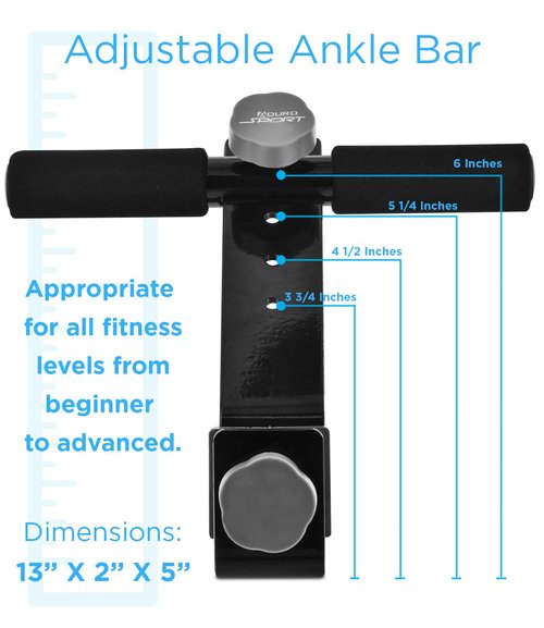 Aduro Sport Doorway Sit-Up Exercise Bar, Adjustable Reinforced Steel with Padded Ankle Bar, Perfect for Home Work or Travel - Fits Any Door