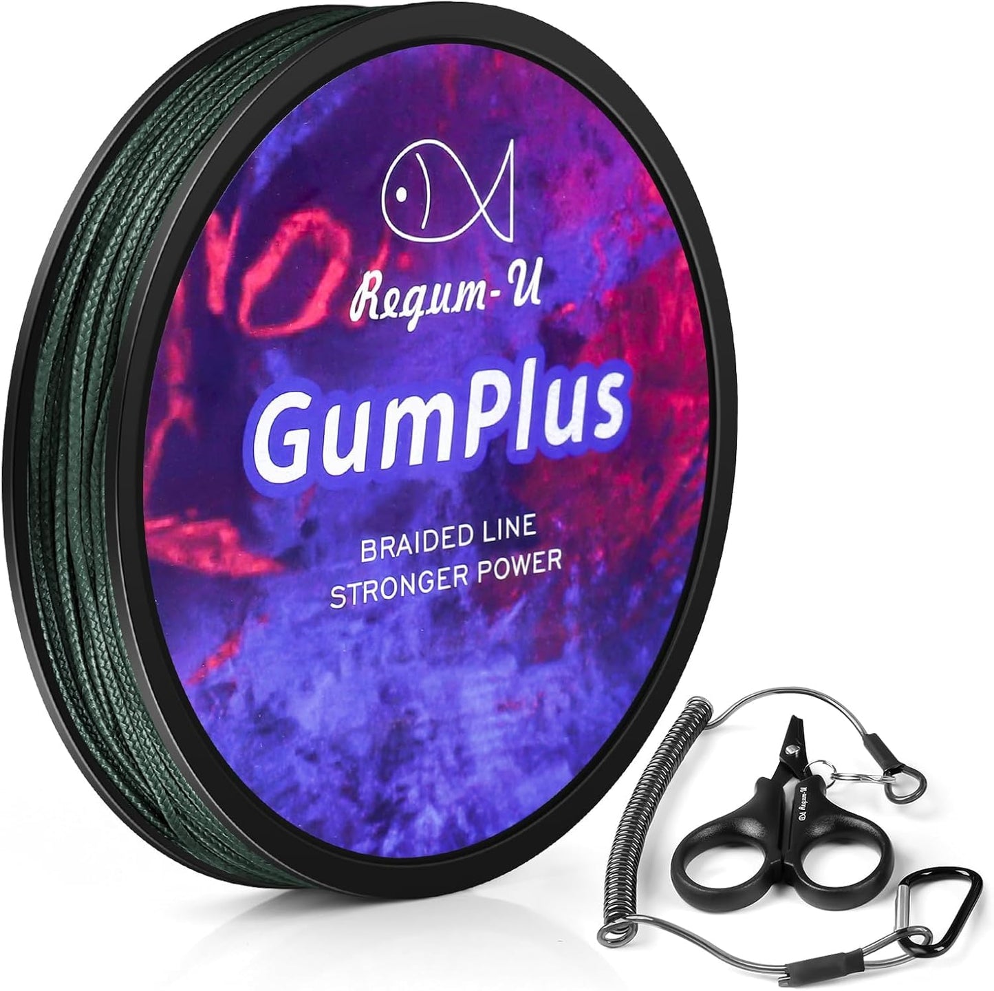 Regum-U GumMAX 150 Yards/20 LB 8X Braided Fishing Line Abrasion Resistant Superline Zero Stretch & Smaller Diameter Confuse & Never Fade in Saltwater and Freshwater (Dark Green,20LB-150yards)