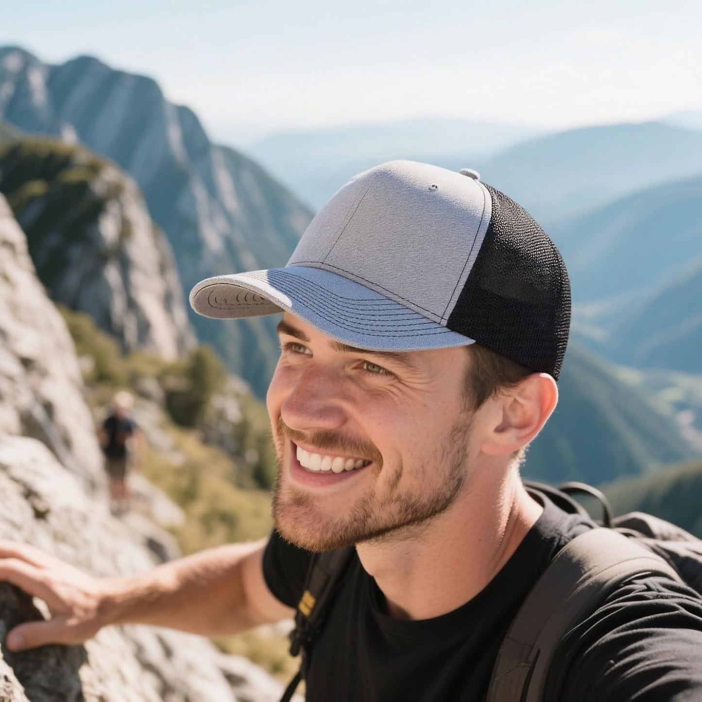 2-Pack Breathable Mesh Snapback Trucker Hats, Adjustable Baseball Caps for Men Women, Cotton-Poly Twill Outdoor