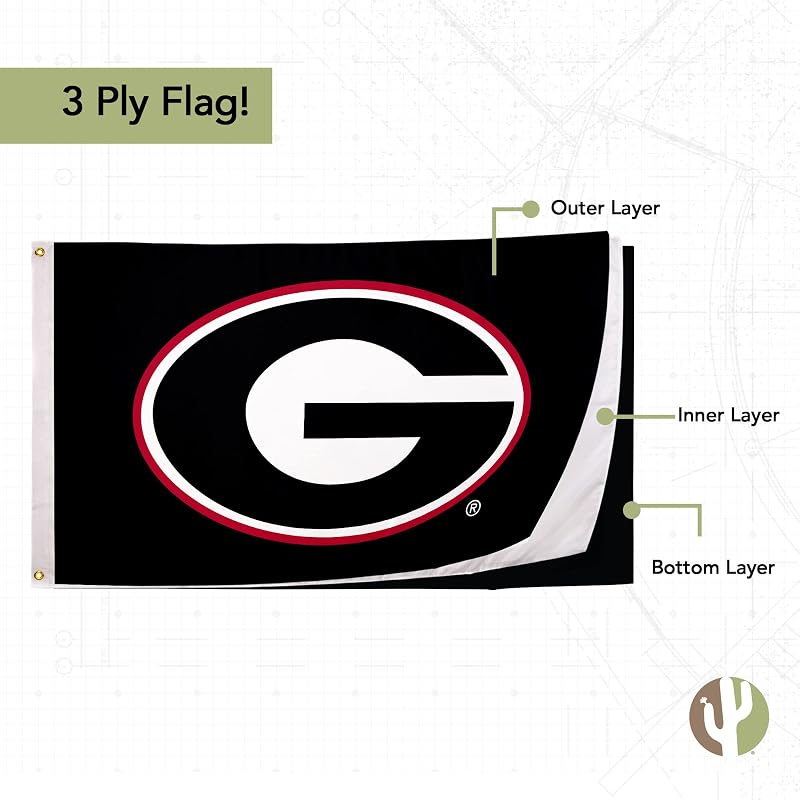 Georgia Bulldogs Flag 3x5 ft - Double-Sided Officially Licensed Outdoor Banner