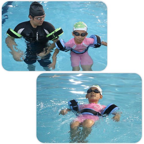 DULRLLY Foam Aquatic Cuffs Set of 2 Water Aerobics Weights Float Ring Swimming Ankle Bands Fitness Exercise Set Ankles Arms Belts Pool Exercise Equipment for Swimming Pool Fitness Training(Green)