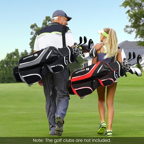 KOTEK Golf Cart Bag, 14 Way Organizer Divider with 9 Pockets, Cooler Bag, Rain Cover, Adjustable & Detachable Dual Shoulder Straps, Lightweight Cart Golf Bag for Men & Women (Grey)