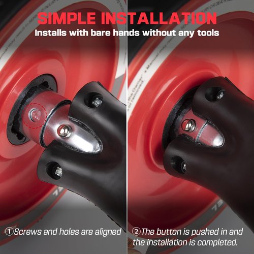 Enlarged Version Ab Roller Wheel with Knee Pad Mat,Automatic Rebound Abdominal Wheel Abs Workout Equipment,Home Gym Equipment,No Noise Ab Wheel for Men&Women Abdominal-Red