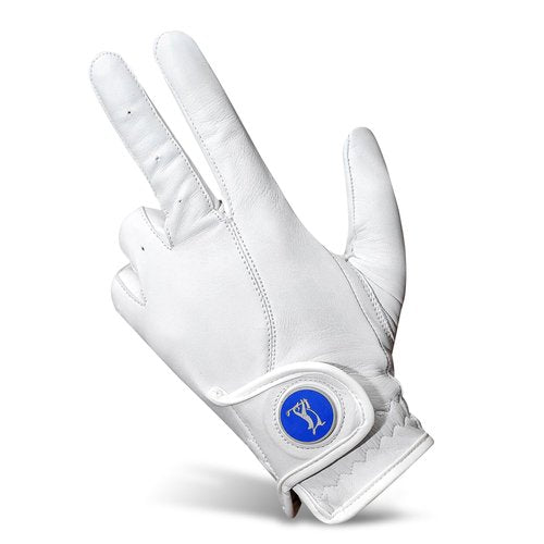Golfing Penguin Golf Glove - Made with AAA Cabretta Leather with Removable Metal Ball Marker - All Weather, Breathable, Compatible with Touch Screen (Large)