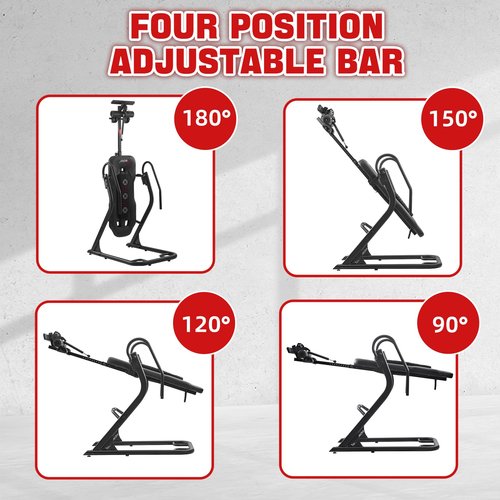 Teclor Advanced Heat and Massage Strength Training Inversion Table for Back Pain Relief,Heavy Duty Inversion Table 350 lbs Capacity with Thickened 3D Memory Foam backrest,Black