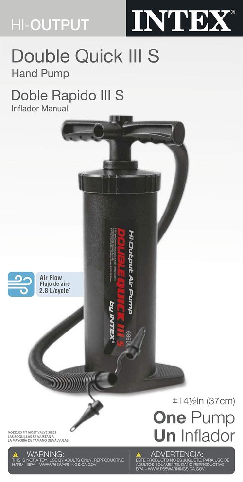 Intex Double Quick III S Hand Pump, 14.5", Black