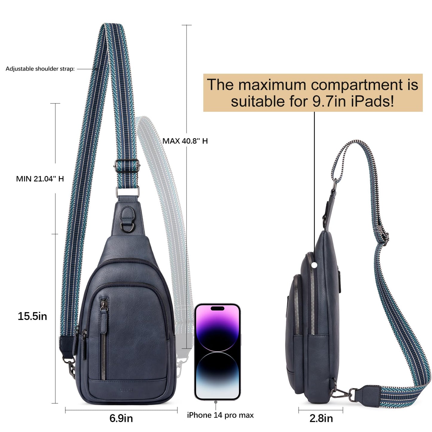 CLUCI Crossbody Bags for Women Men,Leather Sling Bag Cross Body Backpack for Woman Gifts for Women Birthday Unique