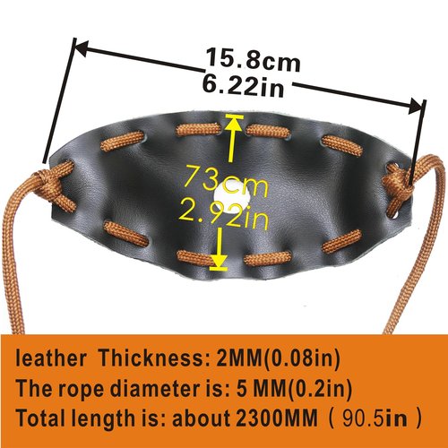 Dog Ball Launcher Leather Shepherd Sling Handmade Paracord Shepherds Sling Rock Thrower Old-Fashioned Slingshot(1 Pack)