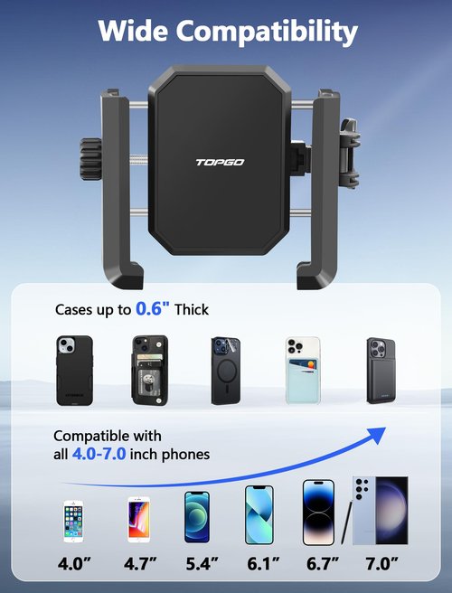 TOPGO [2025 Upgraded] Magnetic Golf Cart Phone Holder for Club Car/EZGO/Yamaha, Universal Phone Holder Up to 7 inch for iPhone/Galaxy/Pixel, Golf Accessories for Men Women