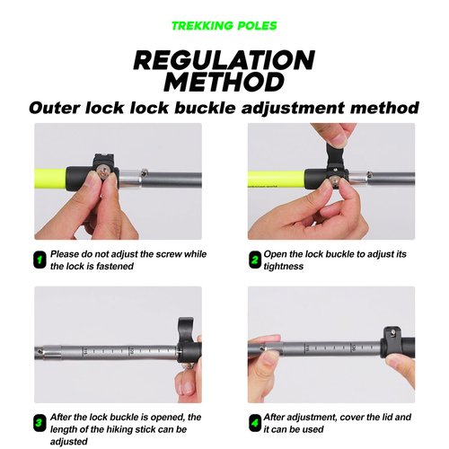 WWJ Collapsible Trekking Hiking Poles - 1 Pc Lightweight Adjustable Folding Walking Sticks for Hiking & Trekking (7075 Aluminum Alloy, Quick Lock System) Pole - for Men & Women Adults