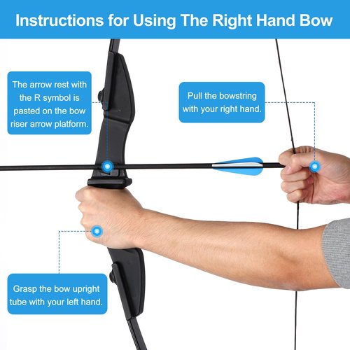 NorthSpoor Recurve Bow and Arrow Set，Detachable Archery Adult Bow Left and Right Hands 40lbs Suitable for Outdoor Practice