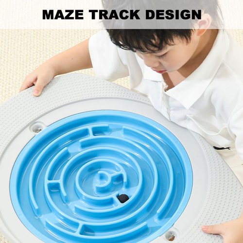 Balance Board with Maze, Labyrinth Wobble Board with Marble Maze, Rocking Seesaw for Sensory Training, Balance Boards with 2 Replacement Labyrinth Disks, Non-Slip Pedals Indoor Max Load 220 Lbs
