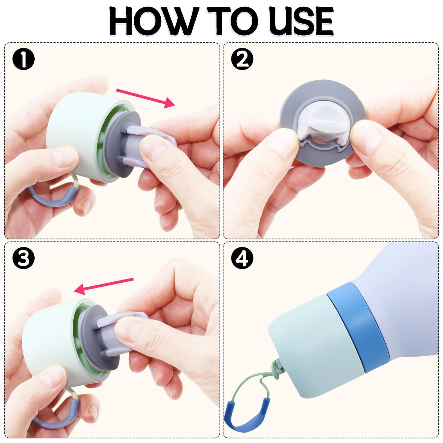 BMSQOFD 4pcs Replacement Stopper for Owala FreeSip Twist 18oz 24oz,Water Bottle Top Lid Gasket for Owala FreeSip Twist Series Seal Bottle Cap Mouth Stopper Part Accessories (Gray)