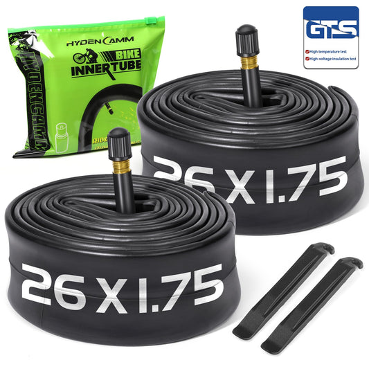 2-Pack Bike Tubes 26" x 1.75/2.125 AV Valve, 26x2.125 Bicycle Tube Compatible with 26x1.75 26 x 1.95 26 x 2.10 26 x 2.125, 26" Bike Rubber Tubes for Road/MTB/City Bikes by Hydencamm (2 of One Size)