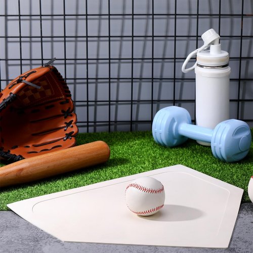Wettarn 6 Pcs 6/12 Pcs Bulk Home Plate Baseball Softball Rubber Portable Throw Down Home Plate for Gym Teachers, Skill Camp Instructors, Backyard Batting or Pitching Practice Training (White)