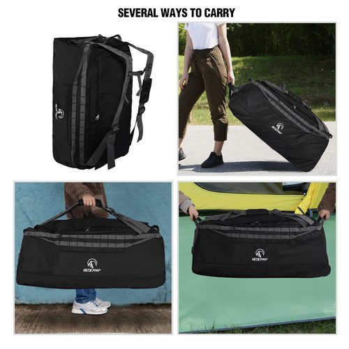 REDCAMP Foldable Duffle Bag with Wheels, 140l Black