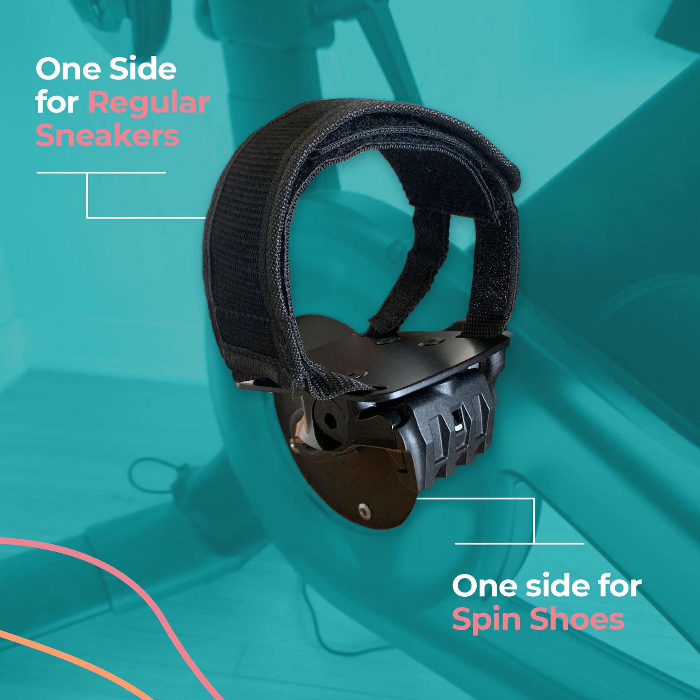 SELINA® Toe Cages for Peloton Bike & Bike+ Pedals - Ride with Sneakers | Look Delta Pedal Converter | Aviation Aluminum | Fits All Peloton Bikes