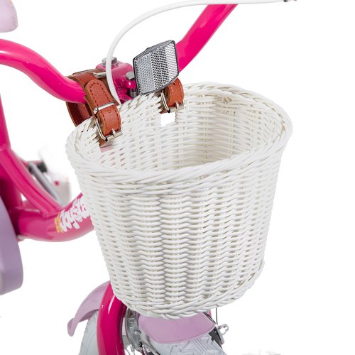 JOYSTAR Unicorn 18 Inch Kids Bike for 5-8 Years Girls with Doll Bike Seat 18" Children Bicycle with Training Wheels Basket Streamer Princess Kids' Bikes Purple