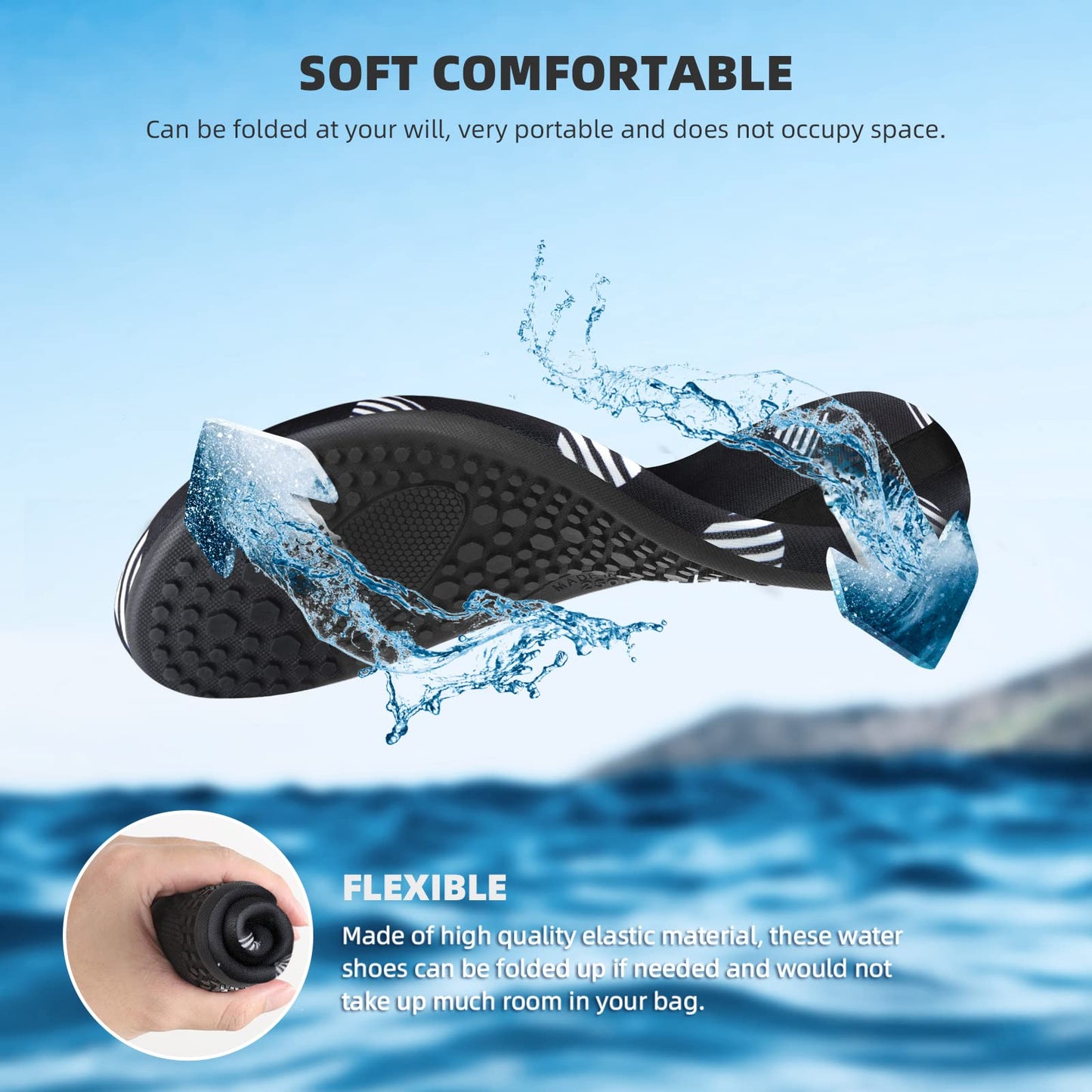 Water Shoes for Women Men Quick-Dry Aqua Socks Swim Beach Barefoot Yoga Exercise Wear Sport Accessories Pool Camping Must Haves Adult Youth Size 7-8Women/6-7Men