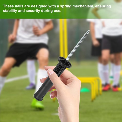 Toddmomy Spring Floor Nails Heavy Duty Metal Soccer Training Agility Poles Ground Stakes Flag Spikes for