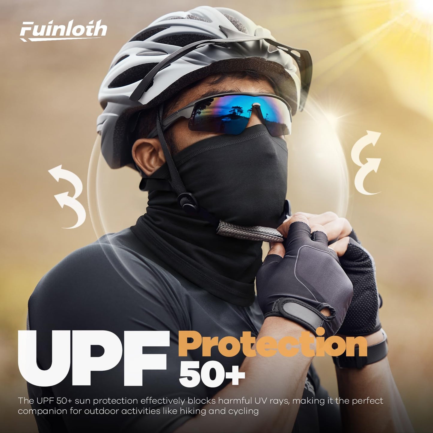 Fuinloth Neck Gaiter, 6 Pack Cooling UV Protection Bandana Face Mask Gator Scarf for Men Women Black+Gray+White+Light Gray+Navy+Sand