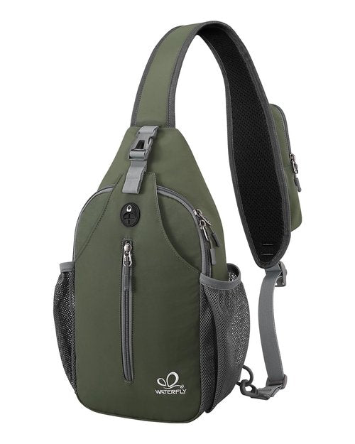 WATERFLY Crossbody Sling Backpack Sling Bag Travel Chest Bag Hiking Daypack