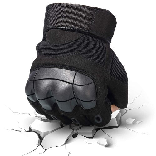Tactical Gloves Fingerless Half Finger Gloves for Driving Paintball Airsoft Riding Motorcycle Motorbike Hunting Cycling Work Men Women Black M