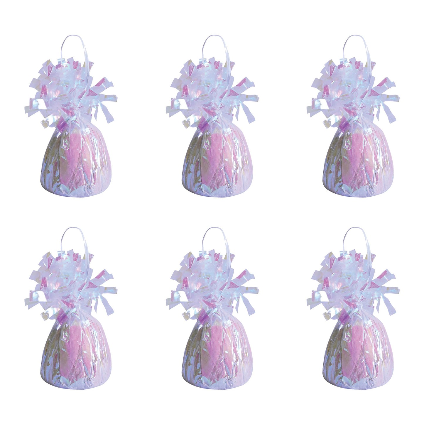 Beistle Wrapped Balloon Weight – 6 Pack, Opalescent Balloon Centerpiece and Bouquet Holders, Party Decoration Accessories and Event Décor for Birthdays, Weddings and Graduation Parties, 6 Oz