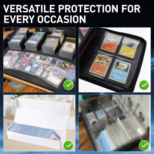 Card Sleeves,Trading Card Sleeve,300 Counts,Clear Plastic Card Protectors Fit for Baseball Card, Sports Cards, MTG Game Card Standard Cards (3.6" L x 2.6" W)