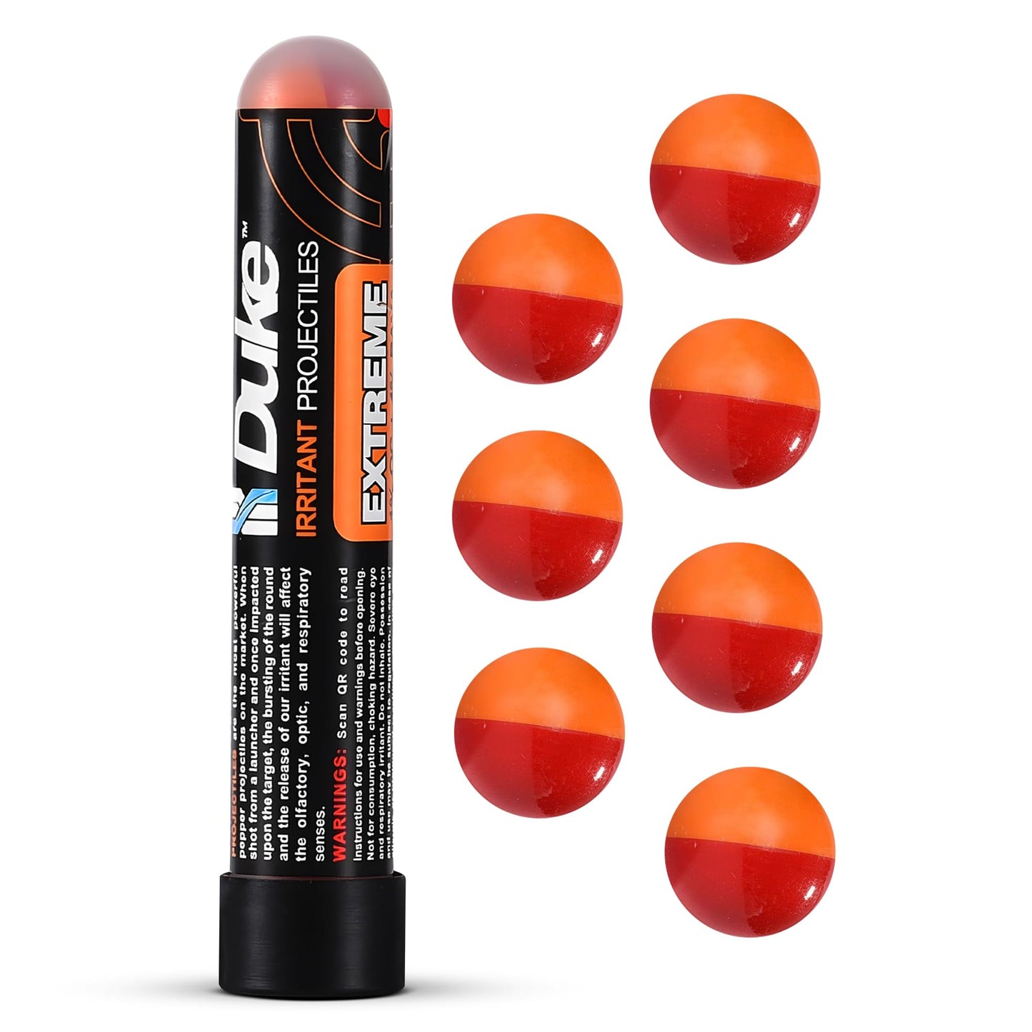 Duke 68 Cal Pepper Ball Projectiles (4% PAVA + 1% OC), 7 Count - Extreme Irritant Projectiles, Non Lethal Pepper Gun Balls for Self Defense Weapons, Professional-Grade, Weight: 3.3g