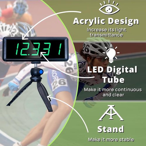 YZ Battery Powered Wireless Laser Timer for Sprints Race Clock Running Stopwatch Electronic Bike Speed Training Skating Track Field Timer Motorcycle