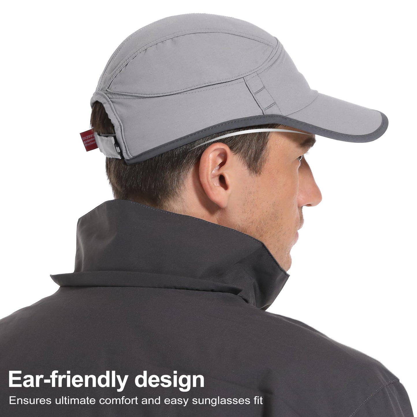 GADIEMKENSD Quick Drying Baseball Cap with Breathable Mesh, UPF50+ Sun Protection Running Cap for Men, Cooling Dri Fit Hat, Foldable Sports Hat for Hiking Gym Workout Golf Light Grey