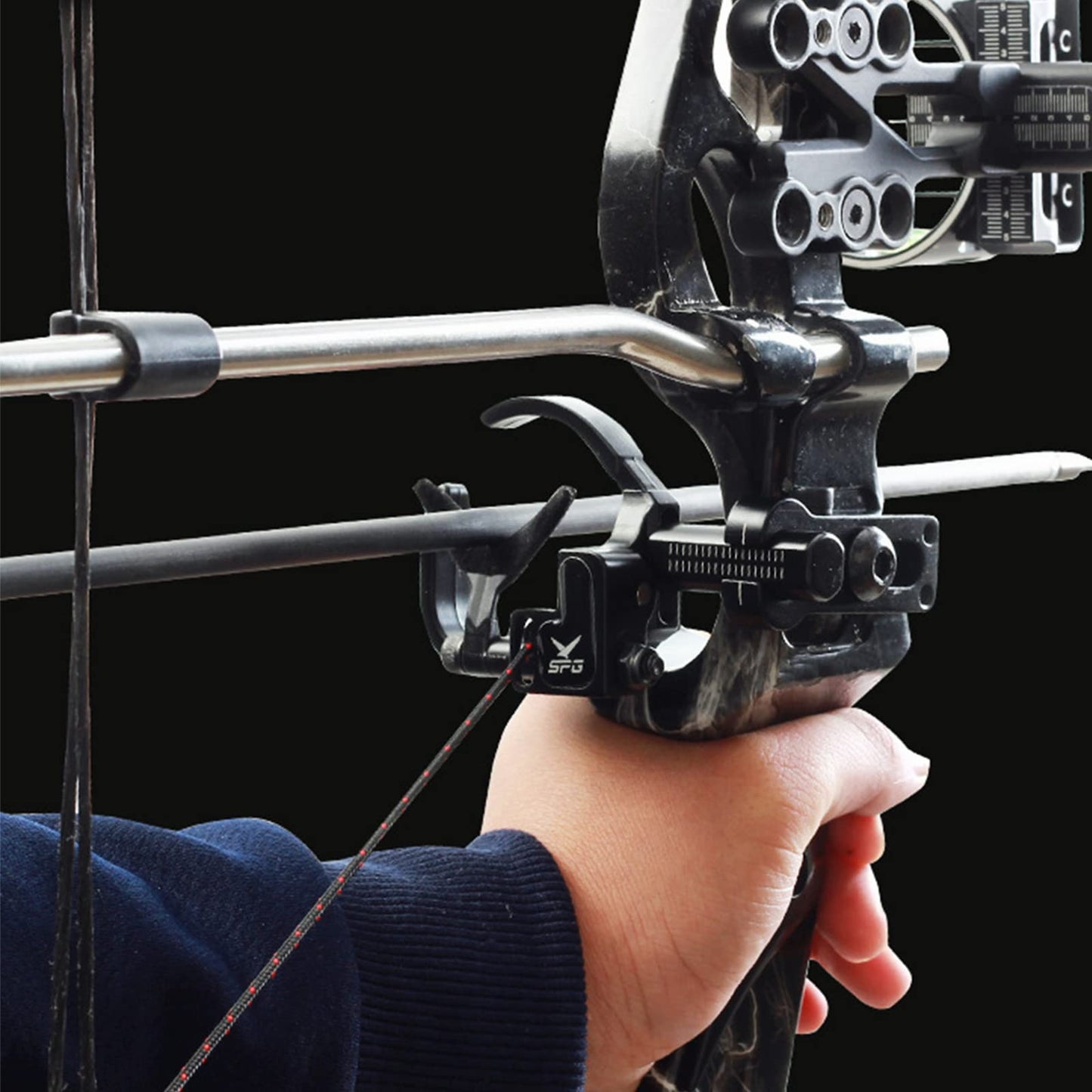 SOPOGER Drop Away Arrow Rest - Upgrade Archery Rest for Compound Bow Metal Adjustment Black Recurve Fall Away Arrow Rest Right Hand Hunting Target Shooting (Upgrade Rest)