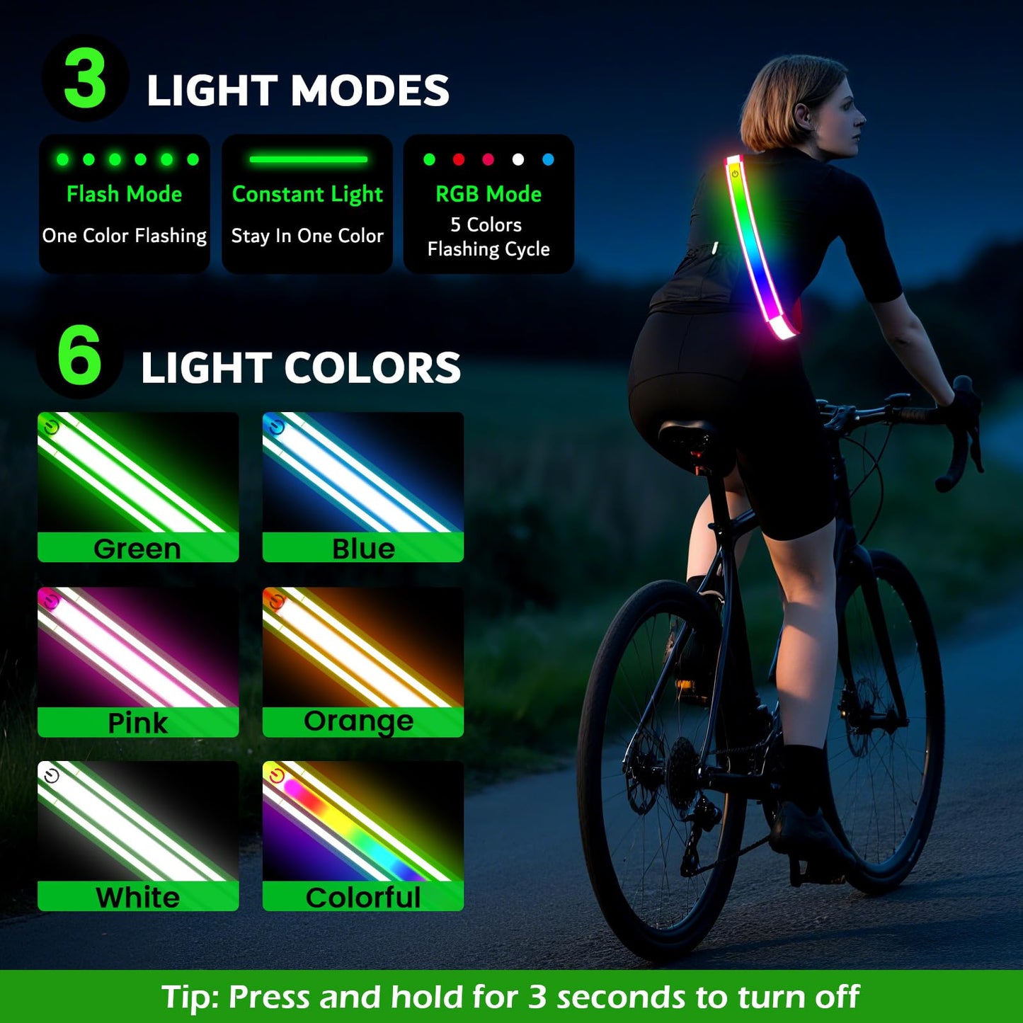 Reflective Sash Gear for Walking at Night,Flashing LED Reflective Belt Safety Lights for Walkers Night Dog Walking Biking Running,High Visibility Rechargeable With Wear 2 Ways for Men Women (Pink)