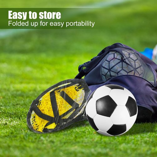 Soccer Training Target Foldable Soccer Top Bins Target Small Goal Easy to Attach and Detach, for Football Shooting Accuracy Practice(Yellow)