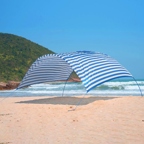 ALYCASO Beach Wind Shade Canopy, Shade Sun Shelter Tent for Beach, Backyard, Grassland, Park, Light Weight, Easy Set Up, 150 Sq. Ft. of Shade for 3-6 People, Regatta Manta Rays