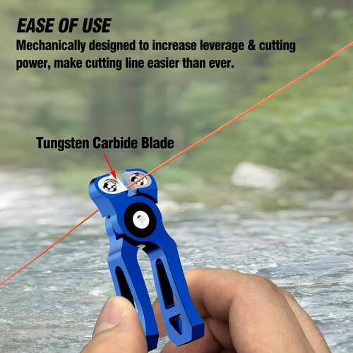 EDSRDPLT Fishing Line Cutter with Retractable Buckles, Tungsten Carbide Blade for Smooth, Corrosion-Resistant Cuts on Braid, Mono and Fluoro Lines, Ideal for Fishing Scissors. (Blue)