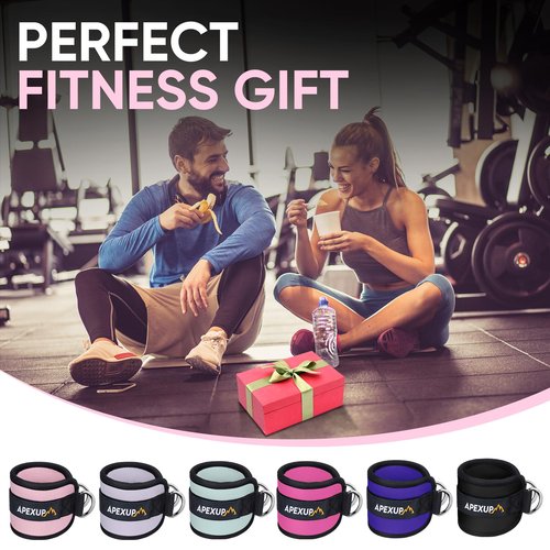 APEXUP Ankle Strap for Cable Machine, Ankle Resistance Bands, Cable Kick Back Straps for Gym, Glute Workouts, Leg Extensions, Adjustable Straps with Neoprene Padding (Single, Pastel Pink)