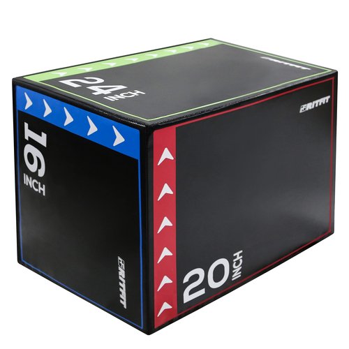 RitFit 3 in 1 Extra Firm Soft Plyo Box 300lb Weight Capacity 24”x 20”x 16”-A Medium