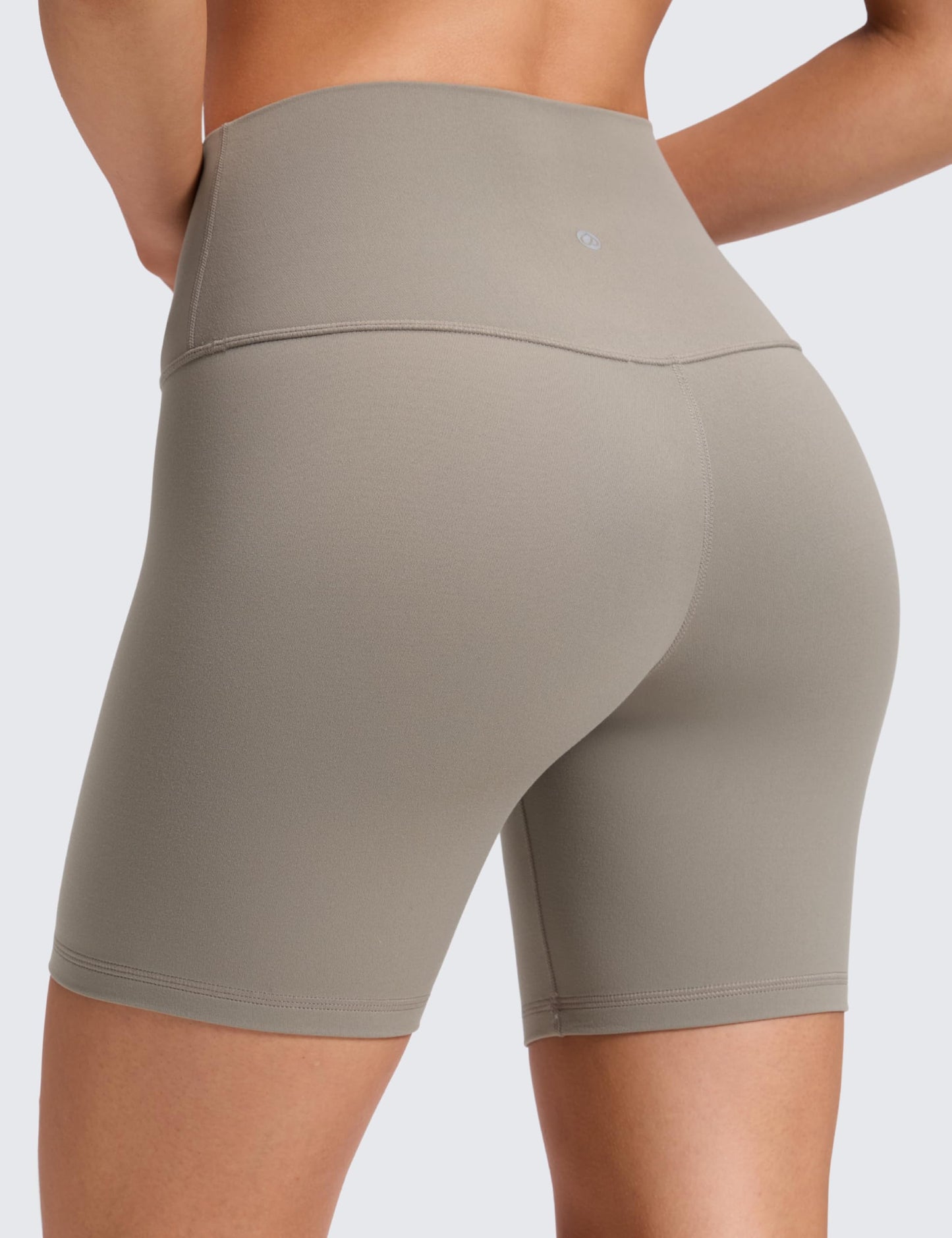 CRZ YOGA ButterLuxe Biker Shorts 6" - High Waisted Workout Running Volleyball Spandex Yoga Womens Warm Ash Grey X-Small